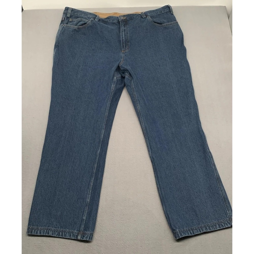 Duluth Trading Jean Men 48x32 Blue Straight Work Heavy Relaxed Fire Hose 3237-18 - Picture 2 of 10